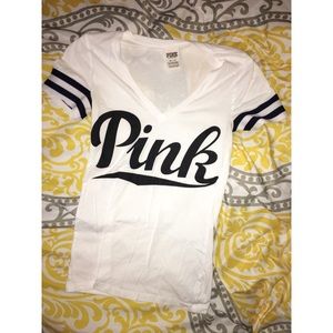 PINK white tee
